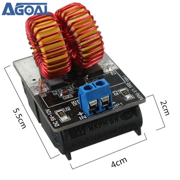 5 V-12 V ZVS индукционный низковольтный нагревательный модуль питания с катушкой