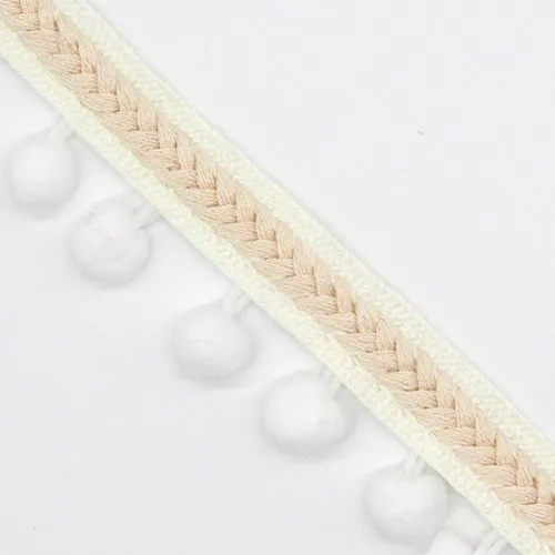 White Отделка помпоном кружевная лента для рукоделия DIY свадебное украшение для шитья на ткани аксессуар 3,5 см ручная работа пэчворк полиэстер 1 ярд - Цвет: White