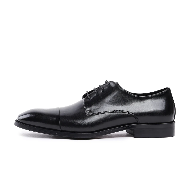 Men's Derby Shoes Genuine Leather Cowhide Round Toe Office Style Dress Wedding Business 2018 New Lace-up | Обувь