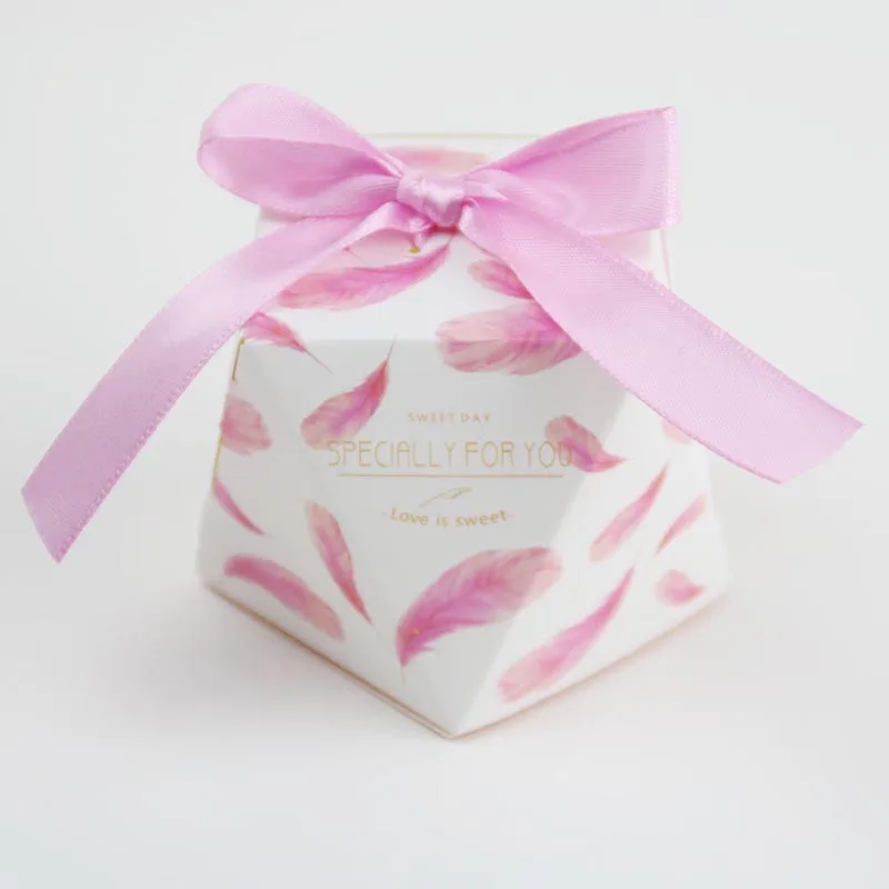 Упаковка для конфет сувенирного подарочного ящика 10 штук/лот в розовый цвет с фламинго