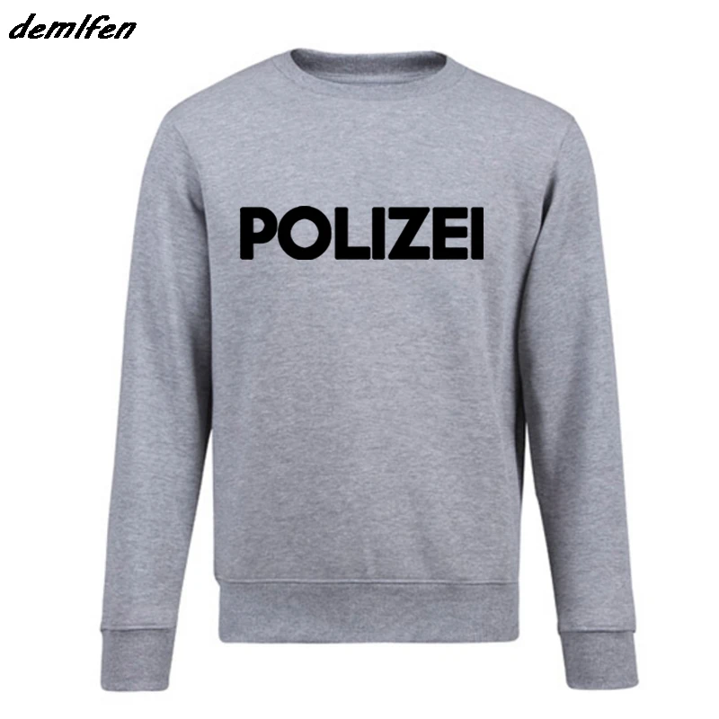 Модная флисовая толстовка Polizei толстовки немецкой полиции Мужской пуловер