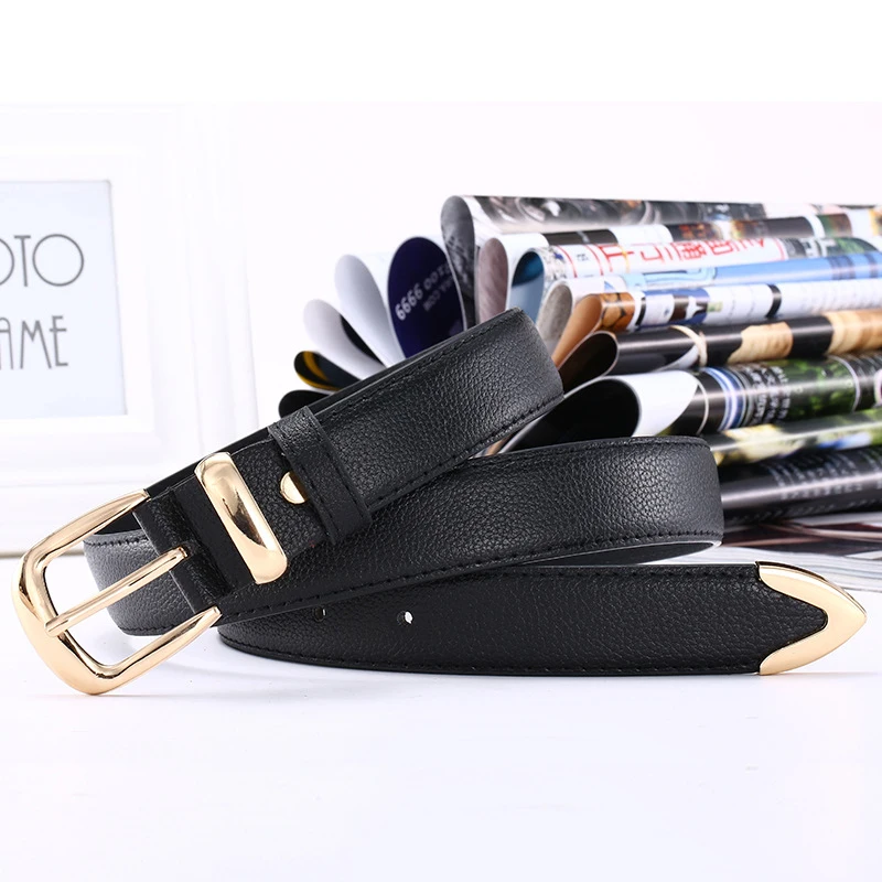 Jeans Pants Women Casual Belt Wild Gold Buckle Fashion Woman Pin Female 105CM | Аксессуары для одежды