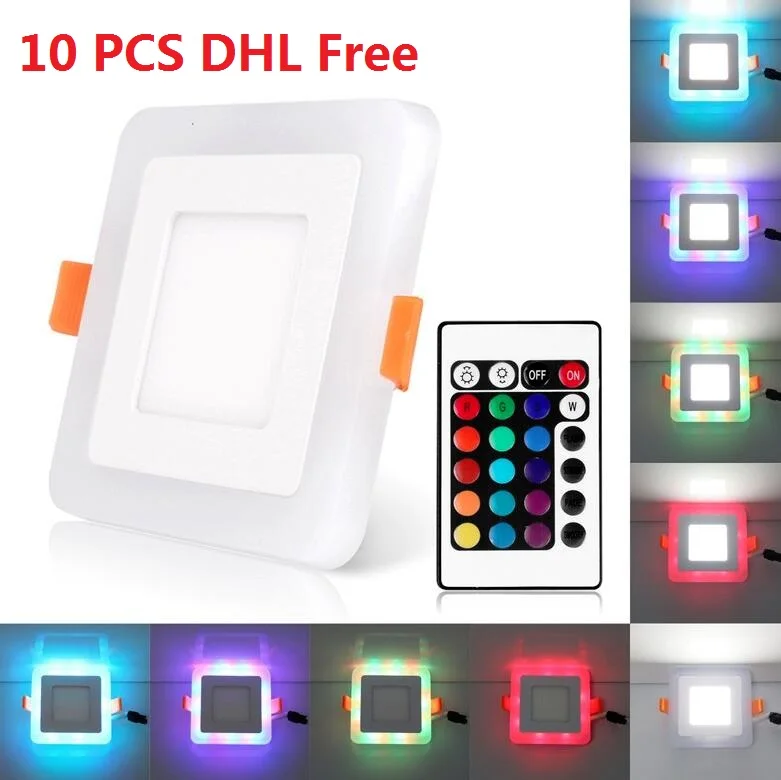 10 шт 6 Вт 9 16 24 двойной Цвет RGB светодиодный Панель светильник Concea холодный белый