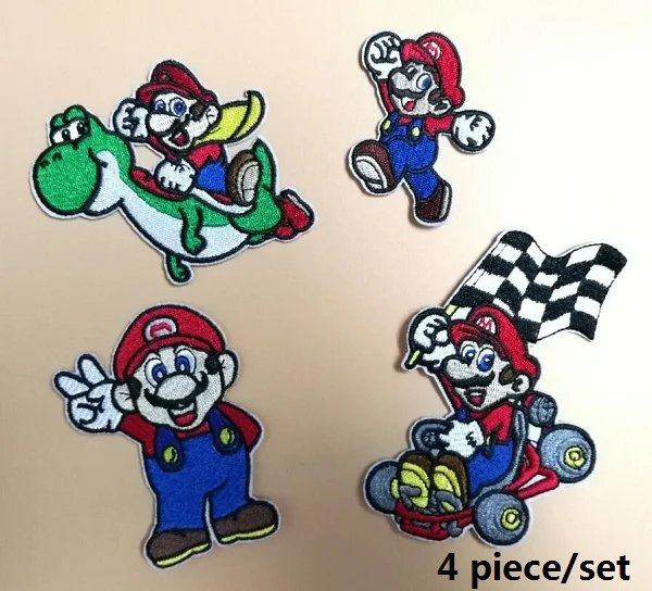 Yoshi Железный на патч Mario cart гриб звезда принцесса мультфильм игра над вышитой детской тканью аппликация аксессуар значок - Цвет: Антикварная медь