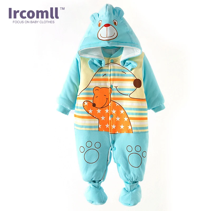 

2017 Newborn Baby Boy Winter Long Sleeve Cotton Clothing Toddler Baby Clothes Romper Warm Cartoon Jumpsuit for 0-12 Months