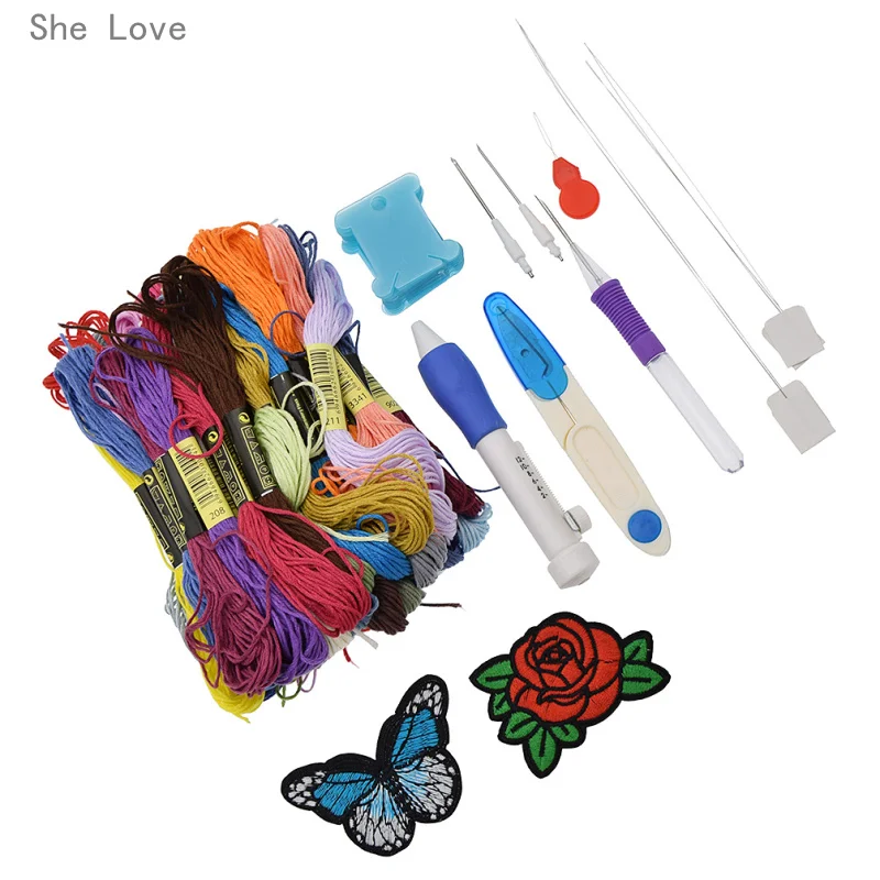 

Chzimade Embroidery Pen Punch Tool Kit Embroidery Stitching Punch Pen Set With Scissors Embroidery Applique For Women Mom Gift