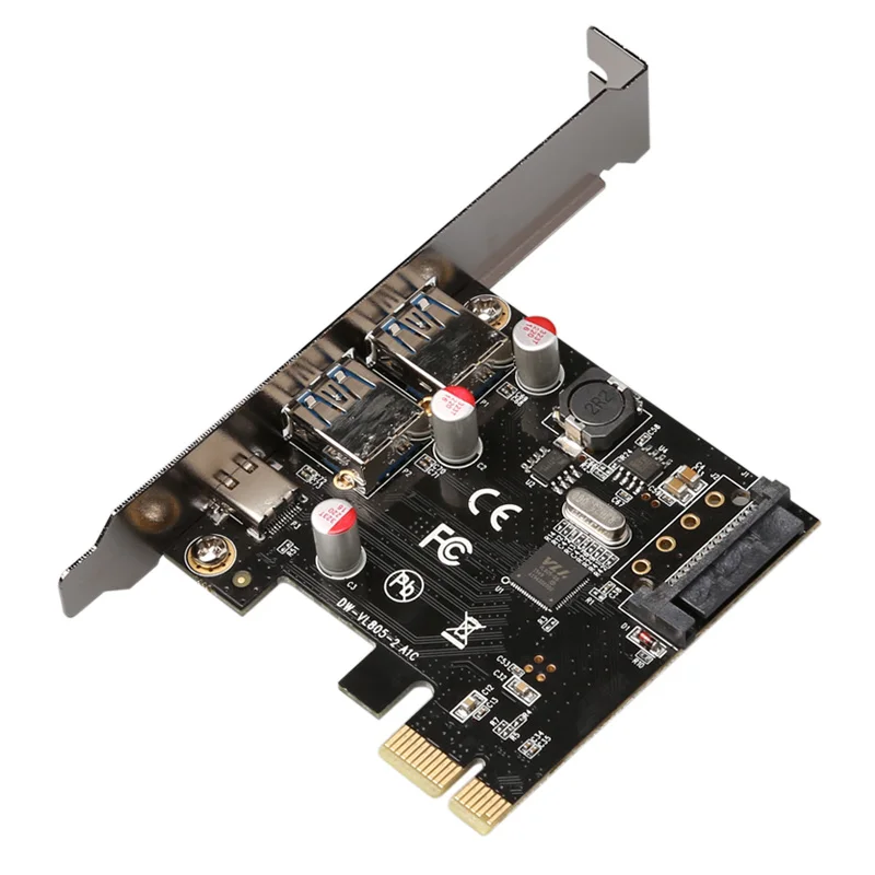 Адаптер Great-Q USB 3 1 Type-C + 2 usb 0 type-A SATA 15-контактный разъем PCI-e переходная карта PCI Express