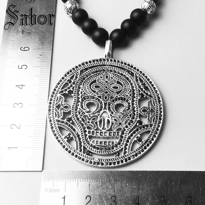 Ожерелье череп подарок для женщин и мужчин женское сердце Rebel серебряный цвет