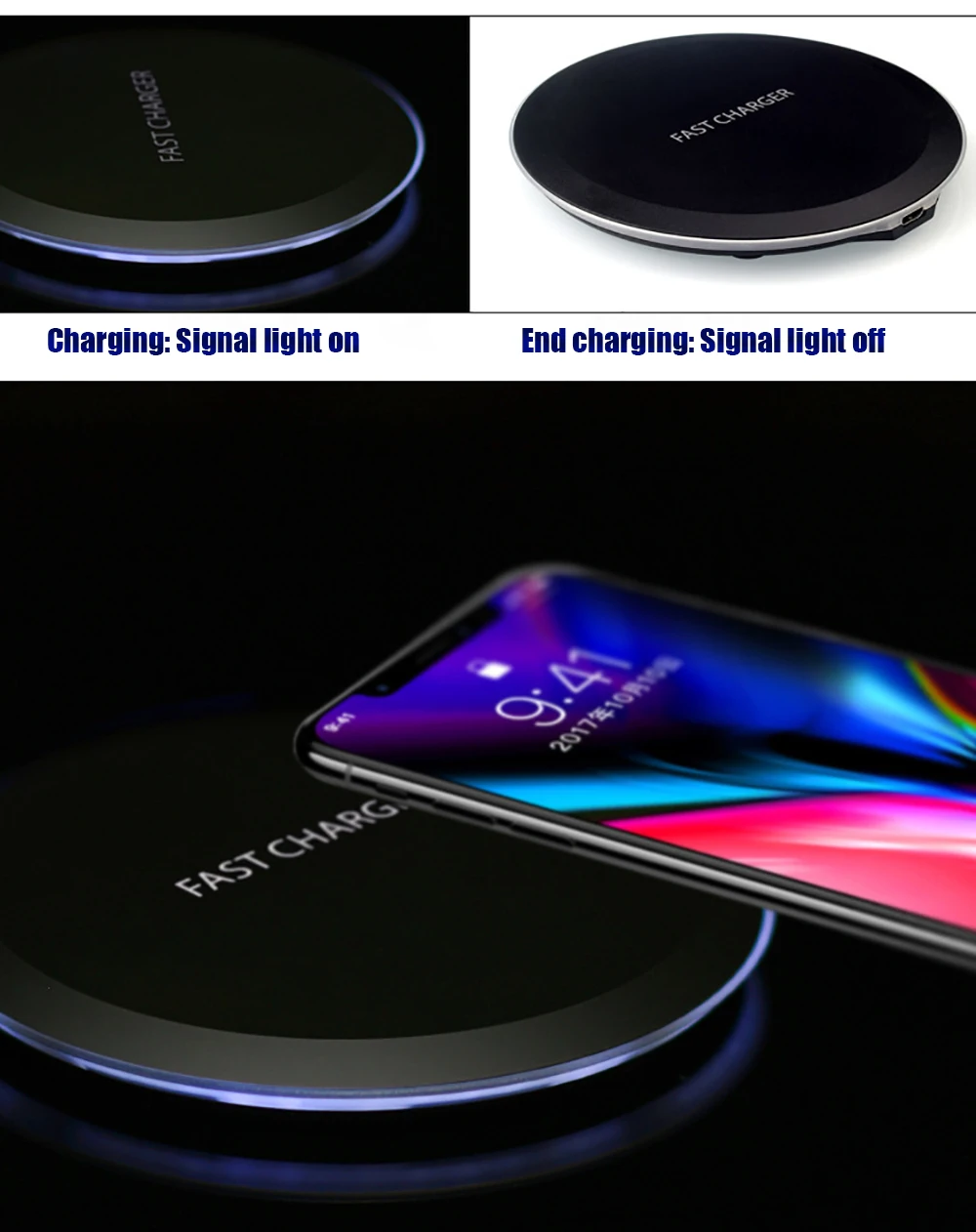 Rovtop Qi 10 Вт беспроводное быстрое зарядное устройство для iPhone X/XS Max XR 8 Plus элемент беспроводной зарядного устройства для samsung S8 S9 Xiaomi Mi 9