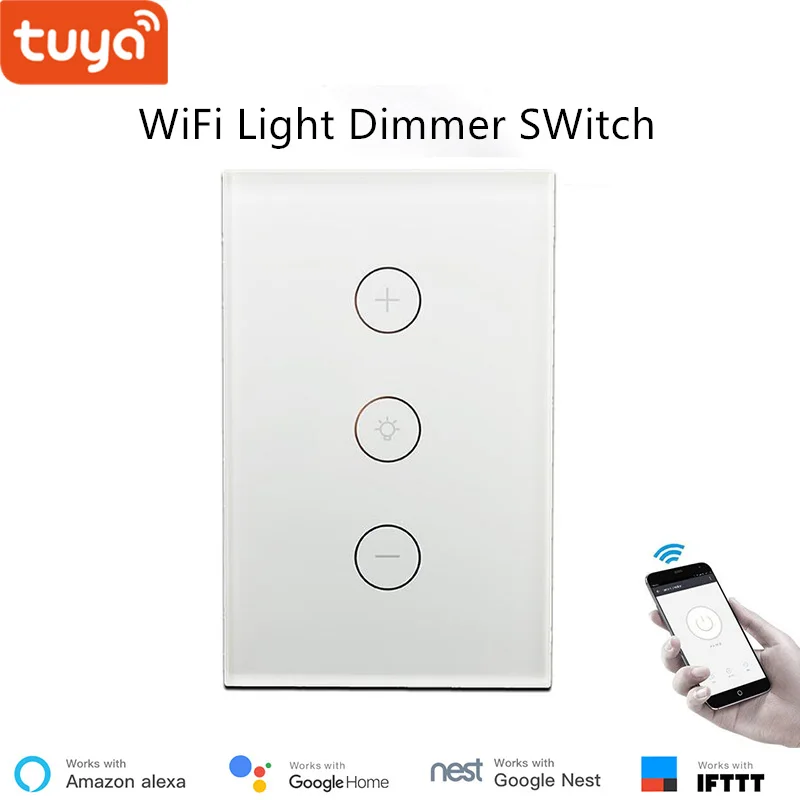 US standard Tuya App светодиодный светильник с дистанционным управлением диммер переключатель Wi-Fi затемняющий панельный переключатель 110 В 220 в google home совместимый для умного дома - Комплект: US standard