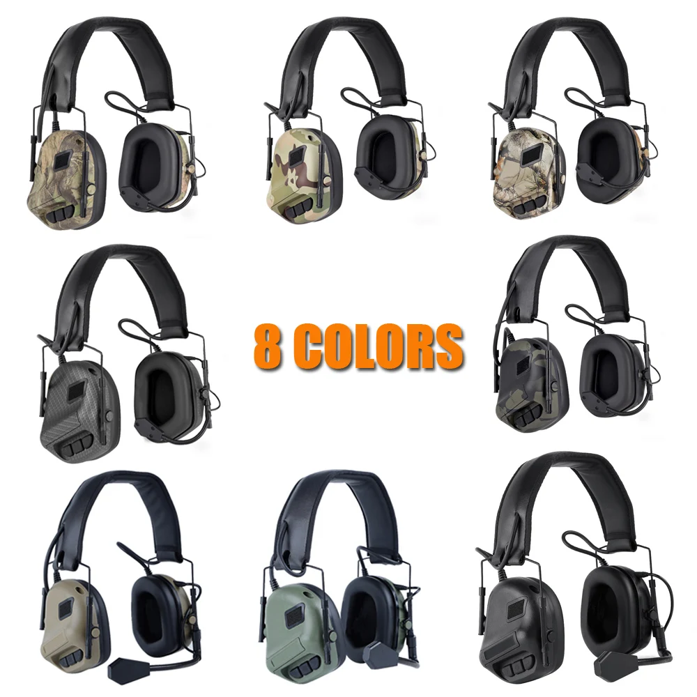 Тактическая гарнитура Охота страйкбол наушники с шумоподавлением камуфляжная