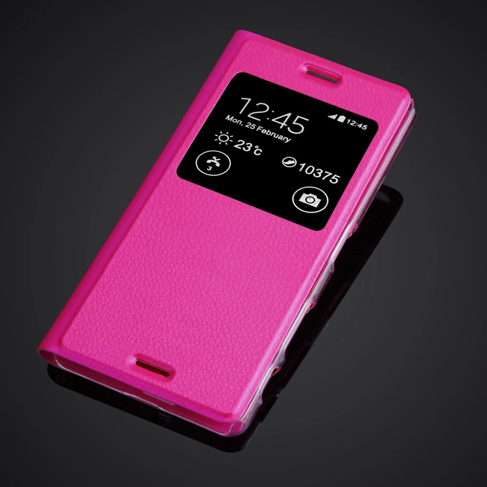 Rose red Чехол для телефона sony Xperia X Performance с окошком для просмотра, откидной Чехол из искусственной кожи для sony XP F8131 F8132, чехлы для телефонов - Цвет: Rose red