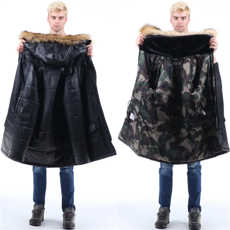 N3B американская военная кожаная куртка полярное пальто парка с капюшоном для