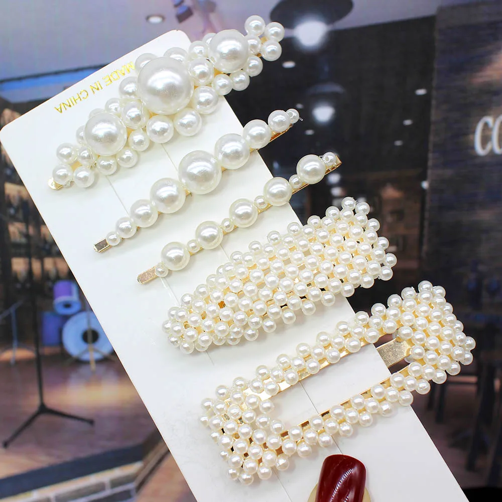 5pcs per set Ins Fashion 1 комплект женские элегантные жемчужные заколки для волос сладкий головной убор шпильки заколки аксессуары для волос из ацетатного волокна Набор для волос - Цвет: 5pcs per set