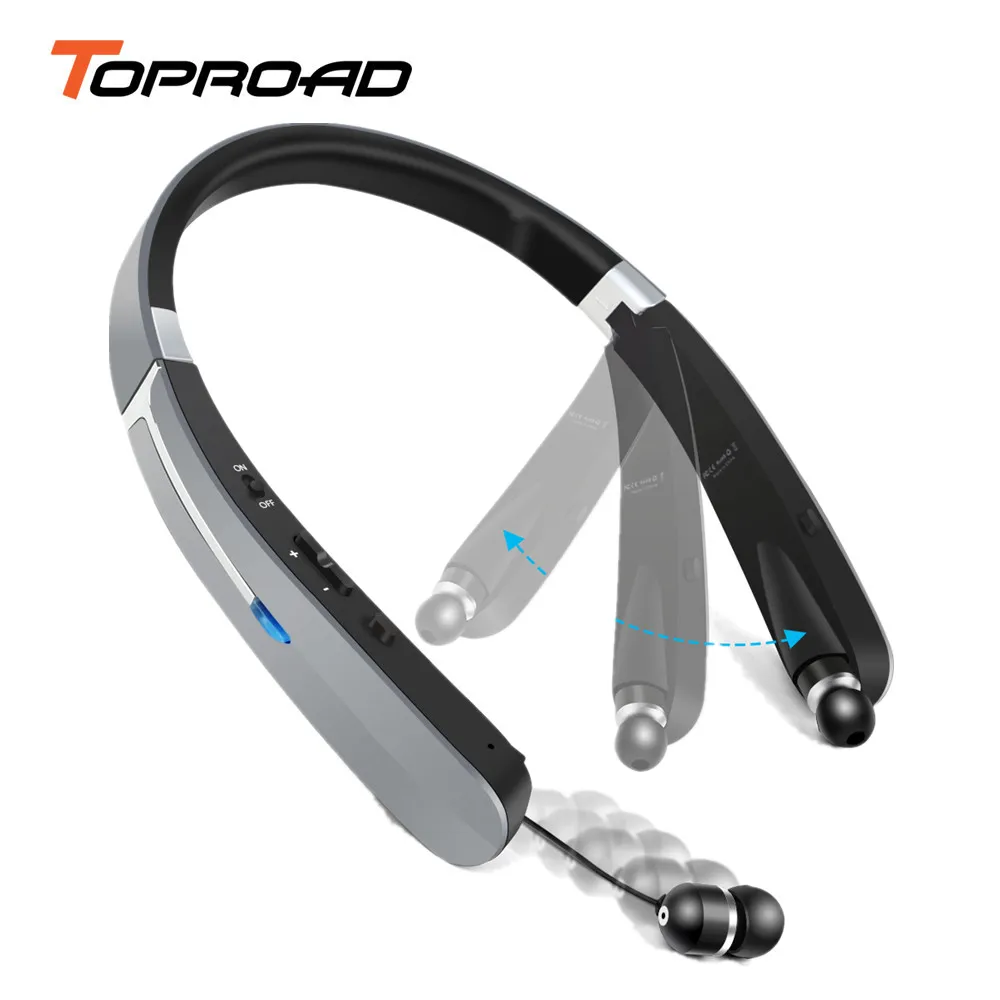 TOPROAD Bluetooth 4 1 беспроводные наушники Поддержка громкой связи вытяжные Складная