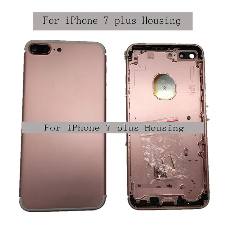 Задняя крышка для iphone 7 задняя крышка батарейного отсека задняя дверь Чехол средняя рамка Шасси+ Боковая сборка кнопок для iphone 7 PLUS - Цвет: 7 PLUS ROSE