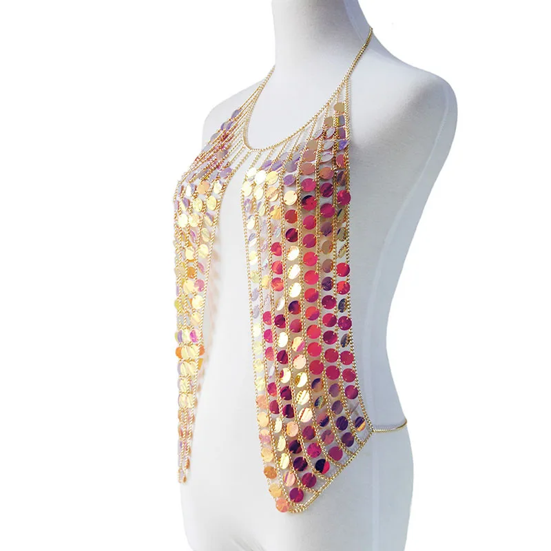 Женский купальник-бикини с блестками и кисточками цепочка на бретельках