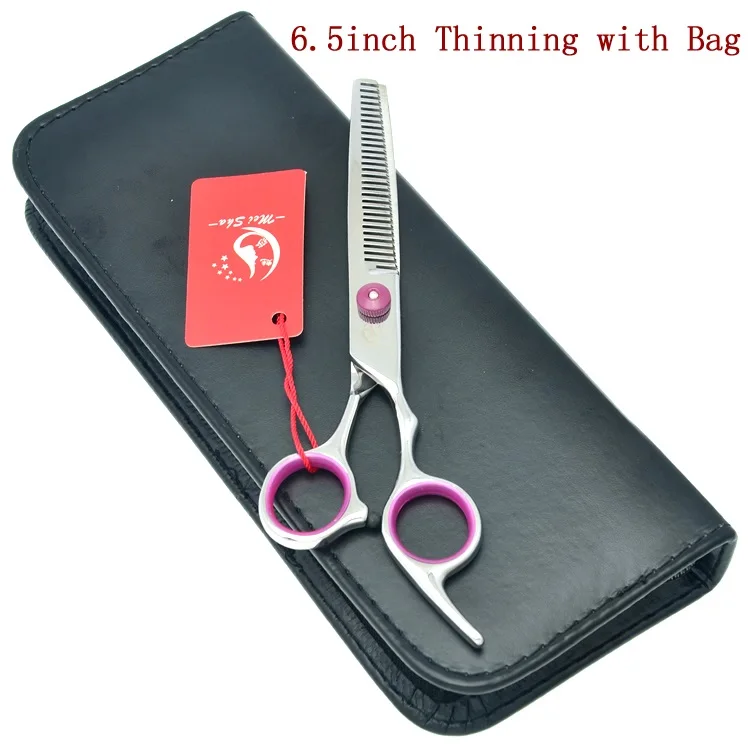 HB0058 with Bag Meisha 7 дюймов набор ножниц для груминга домашних животных Япония 440c резка филировочные Изогнутые Ножницы Собака парикмахерские инструменты HB0054 - Цвет: HB0058 with Bag