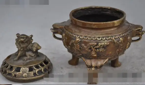 Песня voge Gem s6105 5 &quotКитай буддизм Бронзовый мальчиков парень Foo Dog лев зверь