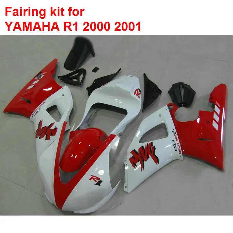 Запасные части для кузова YAMAHA Обтекатели R1 2000 2001 белый красный обтекатели