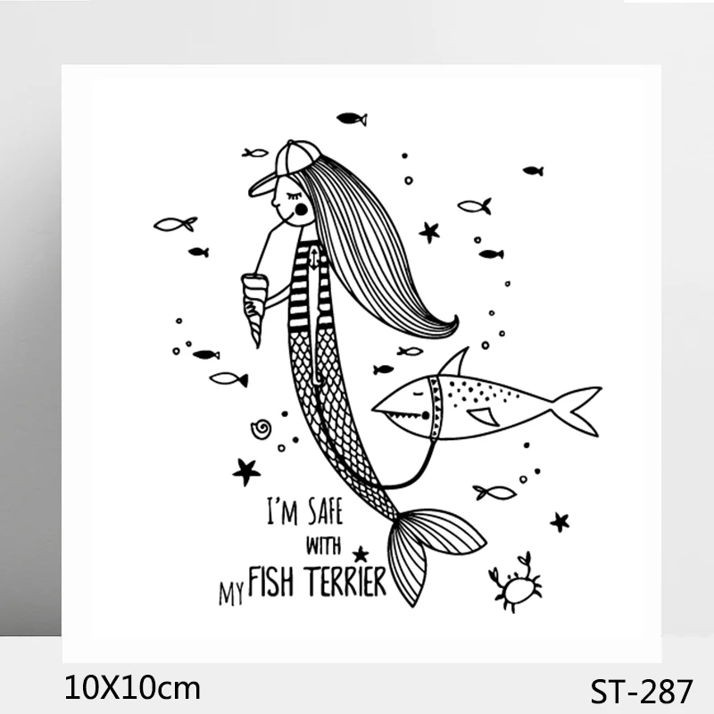

ZhuoAng Mermaid fairy tale Clear Stamp Seal for DIY Scrapbooking Photo Album Card Making DIY Decoration Supply
