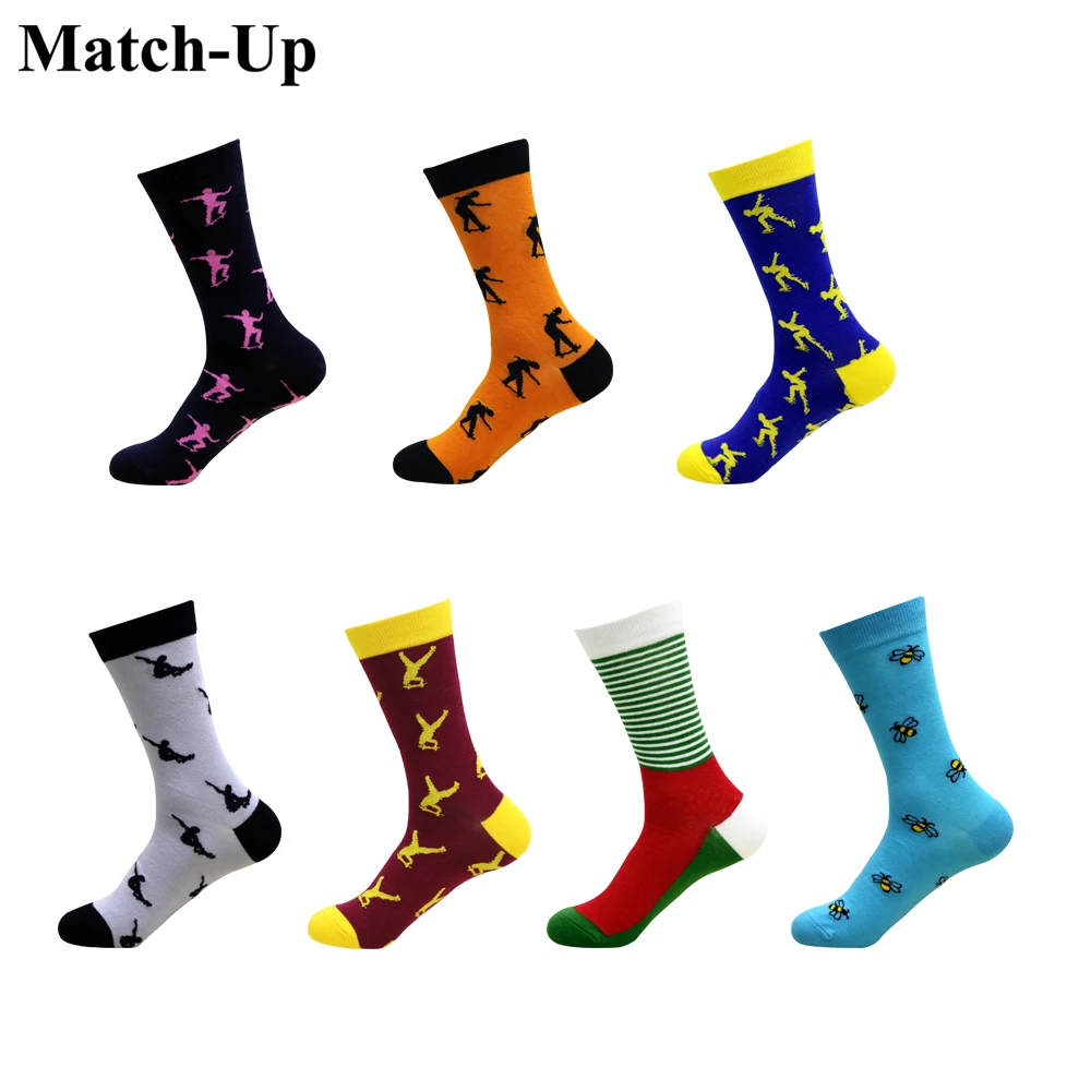 Match-Up Fun Dress Socks - Colorful Funky Socks for Men - Cotton