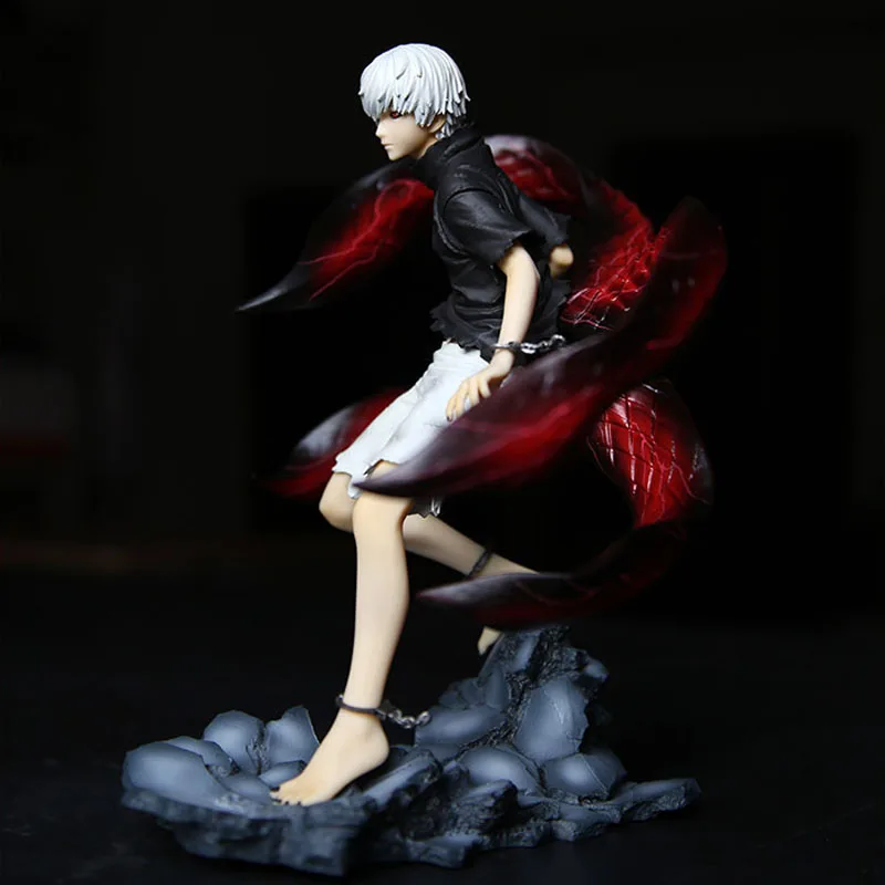 Free Shipping 8&quot Tokyo Ghouls Anime Kaneki Ken Awakened Black Wear Ver. Boxed 20cm PVC Action Figure Collection Model Doll Toy | Игрушки