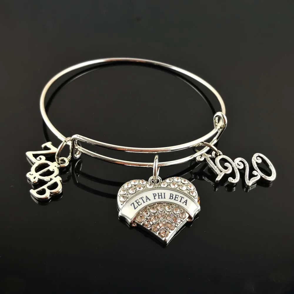 C BeyouJewelry зпб Письма Сердце Регулируемый Стальной браслет Дзета Фи Бета dove 1920 поделки браслет ювелирные изделия - Окраска металла: C