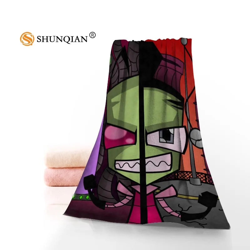 Новые Пользовательские Invader Zim полотенце напечатано хлопок лицо/банные полотенца