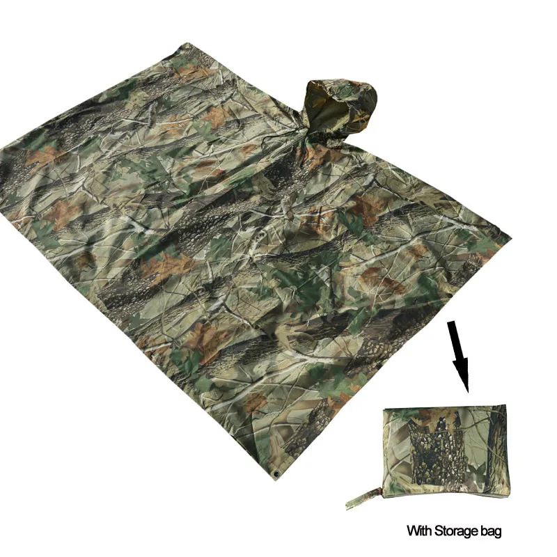 Камуфляжный плащ пончо из полиэстера водонепроницаемый для охоты на свежем
