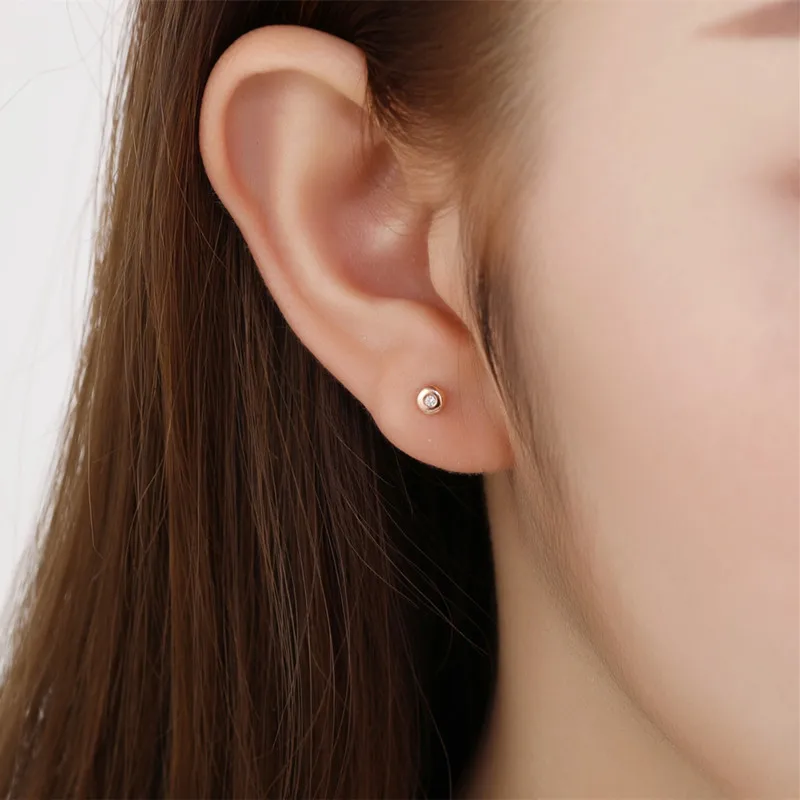 ZOCAI Новый Дизайн волновой точки Earrings 0 02 CT сертифицированных сережки с настоящим