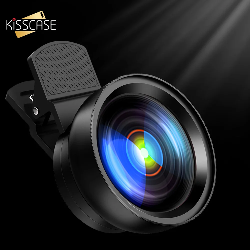 KISSCASE универсальные 2 в 1 широкоугольные линзы для iPhone X XS XR 7 8 Комплекты камеры