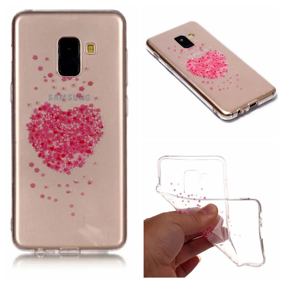 Cherry blossoms Back Cover For Samsung A8 A6 2018 TPU Phone case A3 A5 2017 plus Funda couqe |