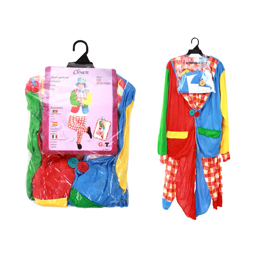 Creative Clown Costume Halloween Masquerade Stylish Outfit Suit Party Supplies for Adult Men | Дом и сад