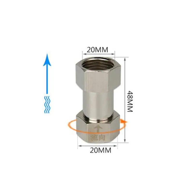 

1/2'' BSP Female Thread Brass Check Valve Single-track One Way Connector Back-flow Union Pipe Fitting with Loose Nut