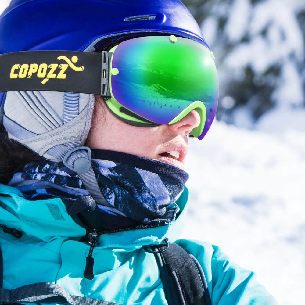 COPOZZ лыжные очки безрамные двойные линзы 100% защита UV400 для взрослых сноуборд