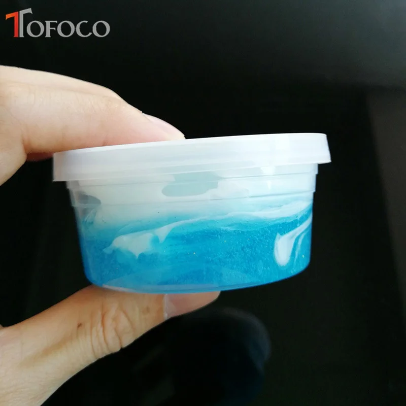 TOFOCO Новая прозрачная слизь синяя волна DIY Slime Box игрушки для детей кристальная