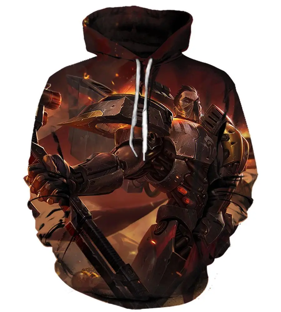 Hoodie Sweatshirt 3d Print Hoodies League of Legends Men Women Autumn Loose Thin Skull 3D Sweatshirts Mens Pullover Lovers Gift