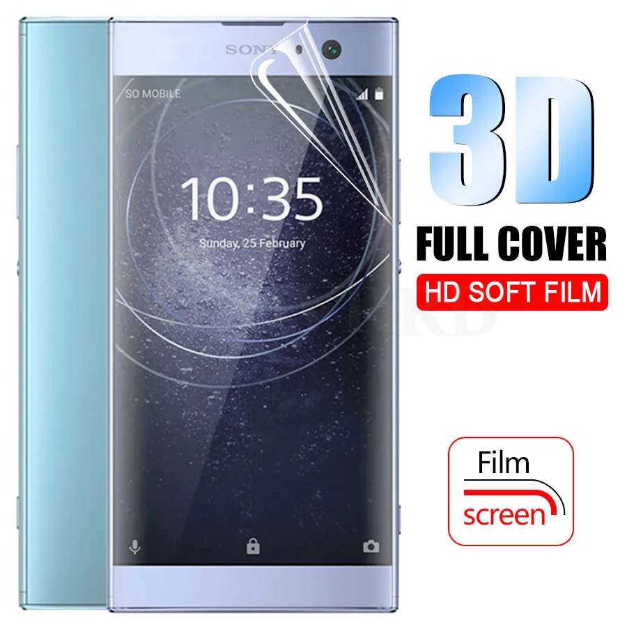 Мягкая защитная пленка с изогнутыми краями 3D для Sony Xperia XZ1 XZ2 Compact XZ3 XA XA1 Plus XA2 Ultra