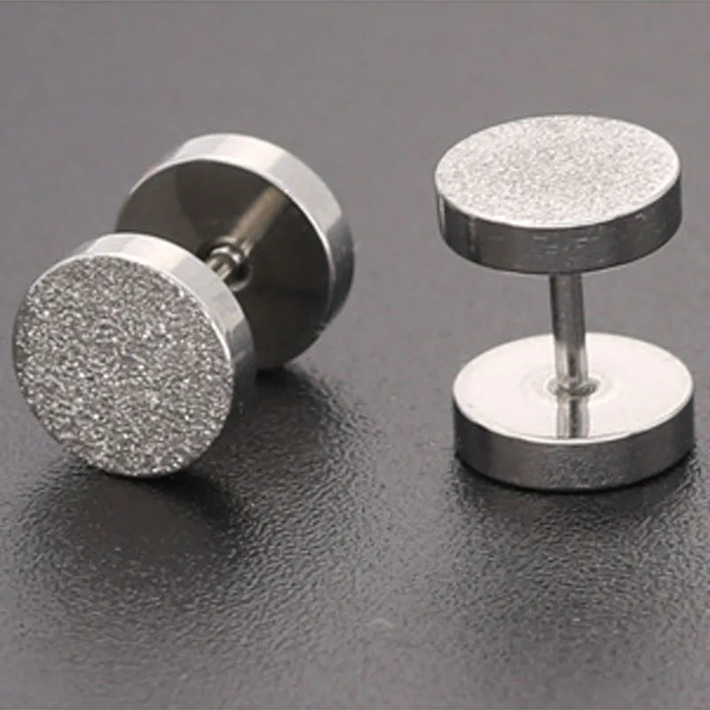 Нильсен штангой Серьги стержня Гантели один матовый блестящей Круглый