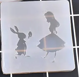 Rabbit and girl Разные стили русалка/леденец/пистолет/Крыло ангела/океан стиль раковины силиконовая смола жидкая эпоксидная форма ювелирные изделия кулон плесень - Цвет: Rabbit and girl