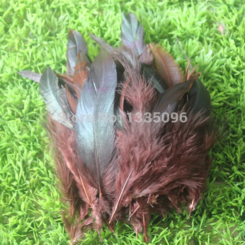 Оптовая Продажа Натуральные 100 шт коричневые красивые петушиные перья от 15 до 20