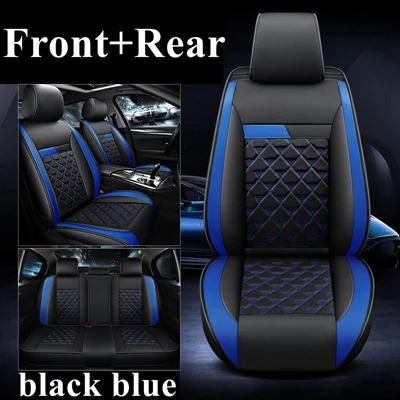 black blue standard Чехол на Автокресло для hyundai TUCSON New SantaFe Solaris IX35 i10 HB20 i20 ix20 MATRIX Creta Grandeur Rohens VERACR Genesis G80 G90 - Название цвета: black blue standard