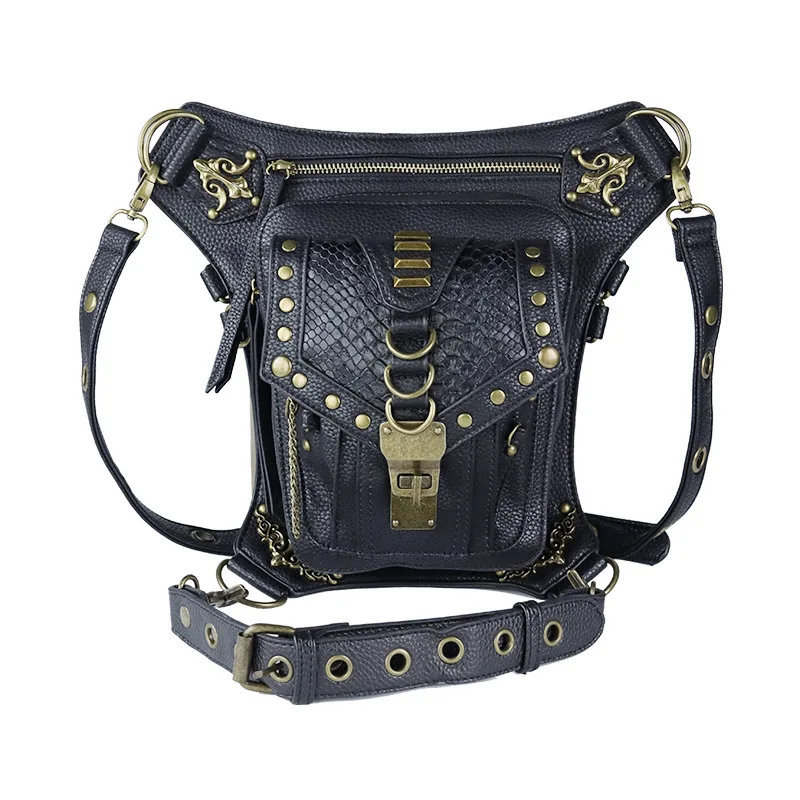 Norbinus Women Steampunk Waist Leg Bag Gothic Woman Thigh Belt Punk Rock Crossbody Bags for Men Motorcycle Shoulder | Багаж и сумки