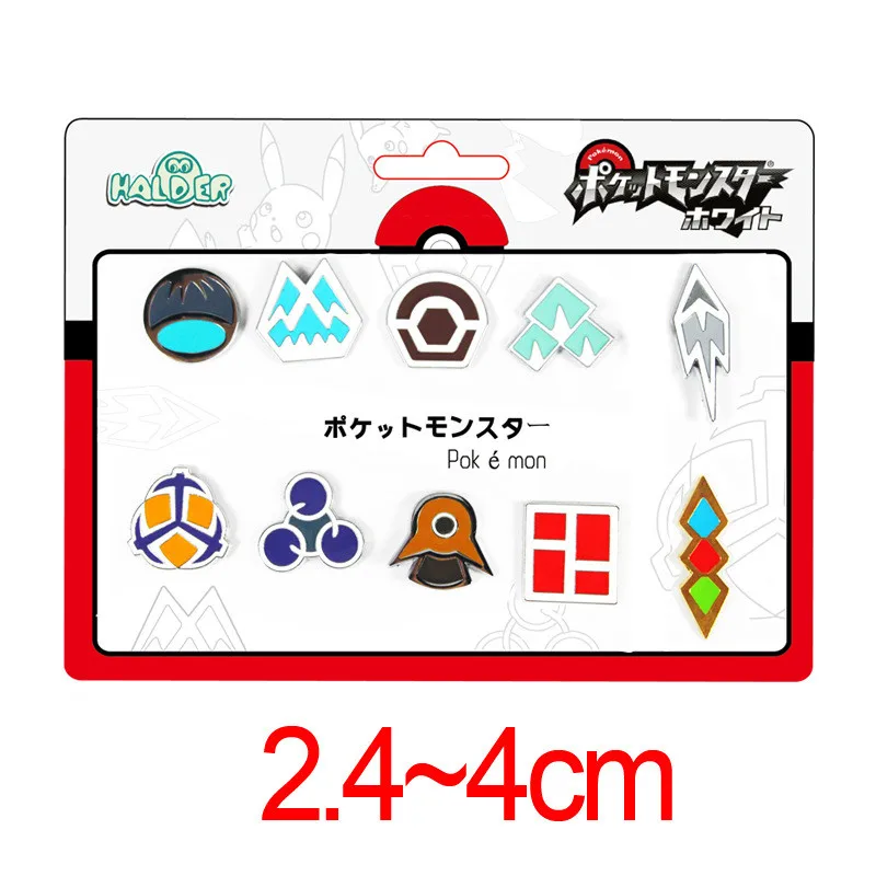 Покемон значки Gym Kanto Johto Hoenn Sinnoh унова калош Лига регион оранжевые острова булавки броши коробка набор подарок косплей реквизит - Цвет: Kalos Region Gym