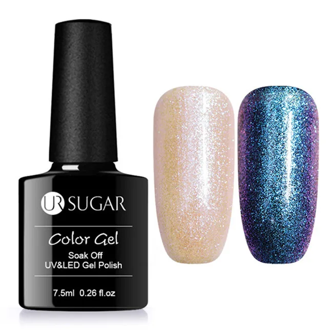 Mermaid 07 Ur Sugar Хамелеон Гель голографический лак звездный блеск Блестки УФ гель лак 7,5 мл замачиваемый УФ гель лак для ногтей DIY - Цвет: Mermaid 07