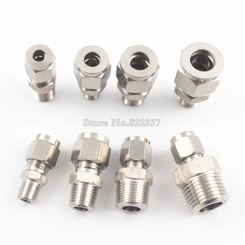 1/8 ''1/4'' 3/8 ''1/2'' до 4-12 мм стальной прямой переходник фитинг DSJ-M, YDF-LOK, lok-фитинги, наконечник
