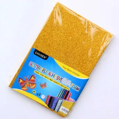 gold-without glue 10 шт. A4 Цветной EVA пыли губчатая бумага поделка рукоделие Скрапбукинг Ремесло флэш-памяти пены блестящая бумага ручной работы поставки материалов - Цвет: gold-without glue