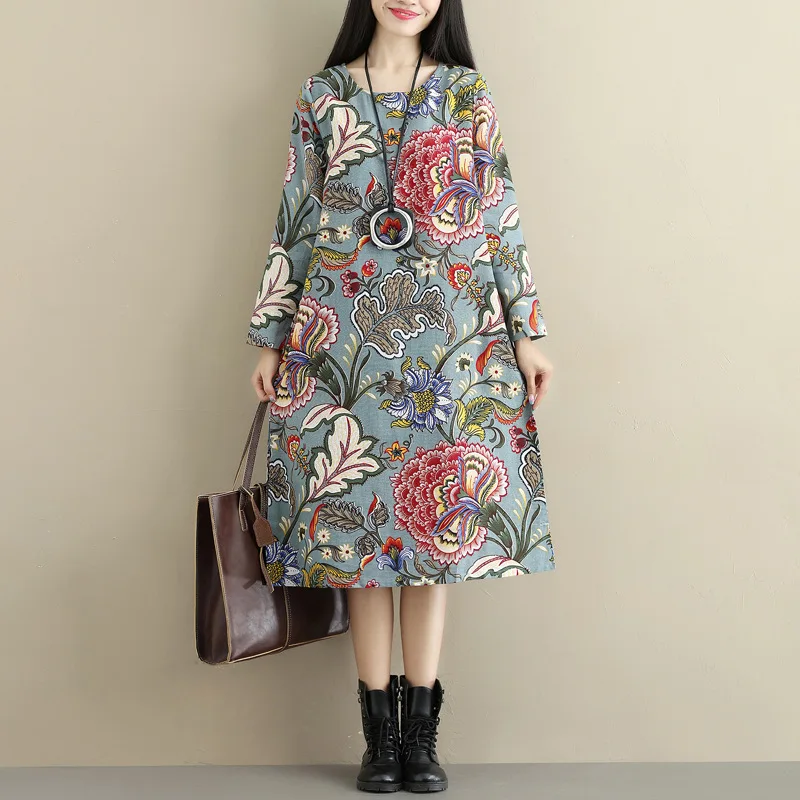 Женское весеннее винтажное платье длиной до середины икры 2019 повседневное