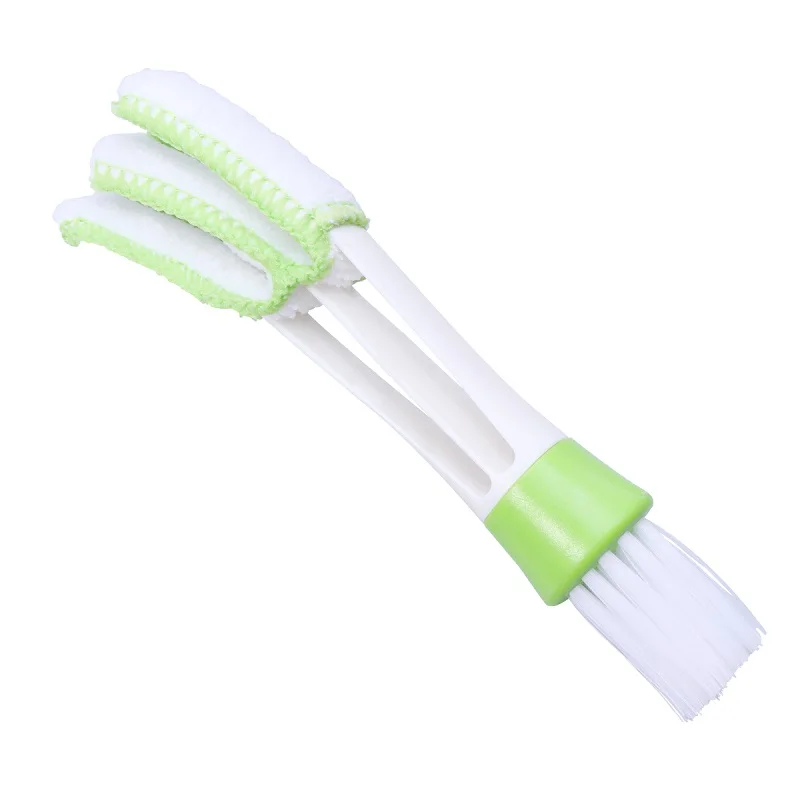White VORCOOL мини-тряпка с двойным концом Из Микрофибры Vent Duster щетка для автомобильного воздухозаборника очиститель с портативным прецизионным инструментом для пыли - Цвет: White